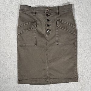Pilcro‎ And The Letterpress Utility Skirt Size 0 Olive Green Cargo Button Fly